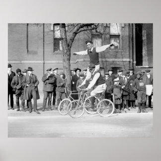 Fahrradtrick Riding, 1920er Poster