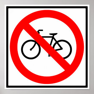 Fahrradverkehr Untersagtes Autobahnzeichen Poster