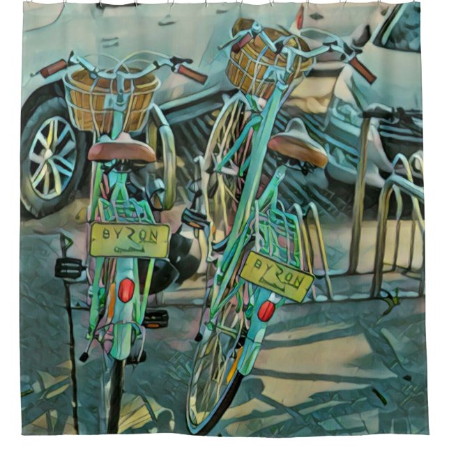 Fahrradverleih Duschvorhang (Vorderseite)