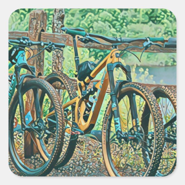 Fahrradverleih Quadratischer Aufkleber (Vorderseite)