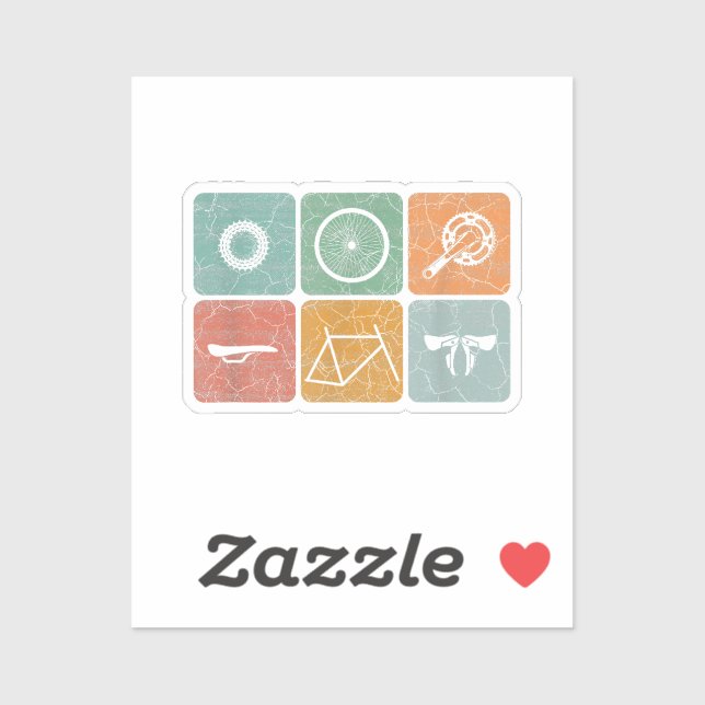 Fahrradverleih Vintage Fahrradteile Fahrradgeschen Aufkleber (Blatt)