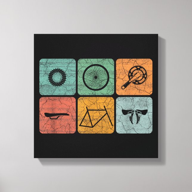 Fahrradverleih Vintage Fahrradteile Fahrradgeschen Leinwanddruck (Vorderseite)