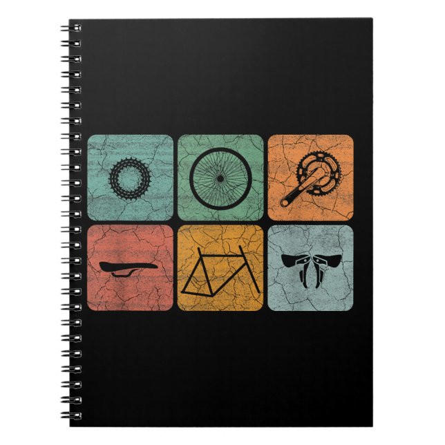 Fahrradverleih Vintage Fahrradteile Fahrradgeschen Notizblock (Vorderseite)