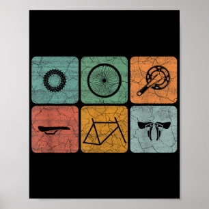 Fahrradverleih Vintage Fahrradteile Fahrradgeschen Poster