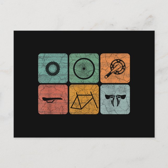 Fahrradverleih Vintage Fahrradteile Fahrradgeschen Postkarte (Vorderseite)