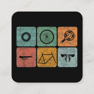 Fahrradverleih Vintage Fahrradteile Fahrradgeschen Quadratische Visitenkarte