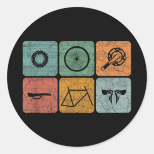 Fahrradverleih Vintage Fahrradteile Fahrradgeschen Runder Aufkleber