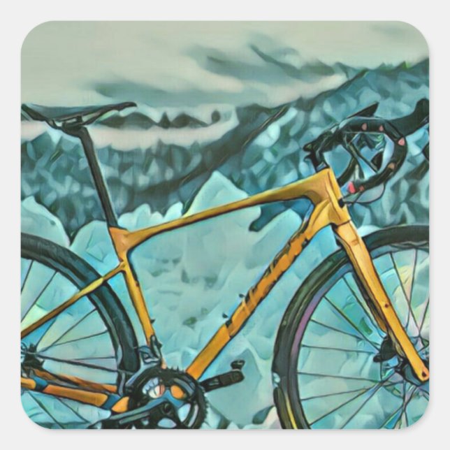 Fahrradverleihgift Quadratischer Aufkleber (Vorderseite)