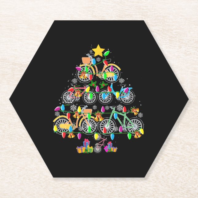Fahrradweihnachtsbaum Sonnenradfahrer Untersetzer (Vorderseite)