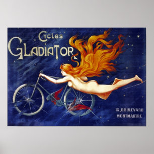 Fahrradwerbung Vintage Fahrräder Gladiator Poster