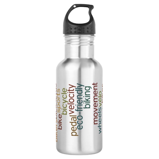 Fahrradwortwolke Trinkflasche (Vorderseite)