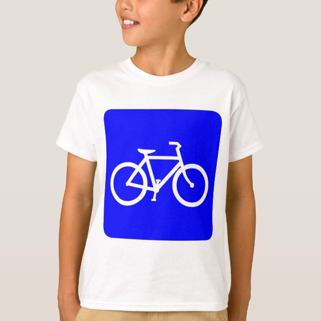 Fahrradzeichen - blau T-Shirt (Vorderseite)