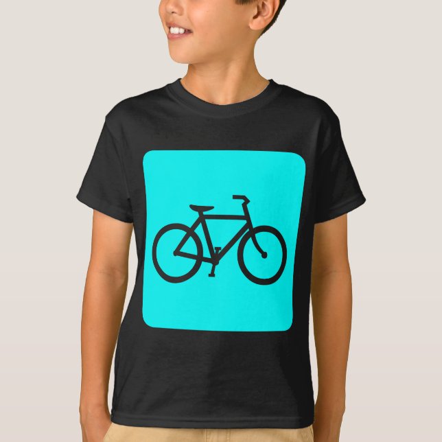 Fahrradzeichen - Cyan T-Shirt (Vorderseite)