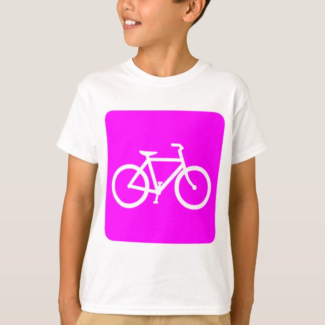 Fahrradzeichen - Magenta T-Shirt (Vorderseite)