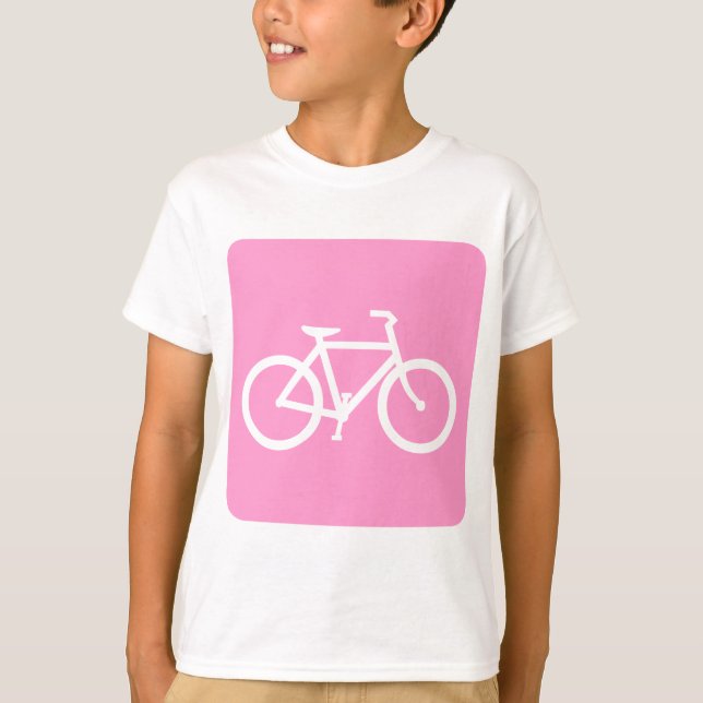 Fahrradzeichen - Rosa T-Shirt (Vorderseite)