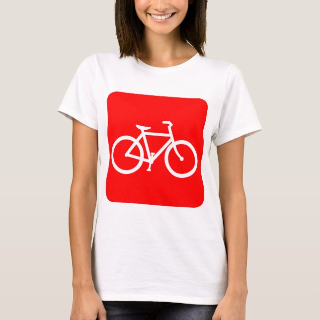 Fahrradzeichen - Rot T-Shirt (Vorderseite)