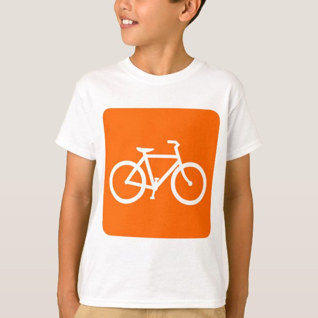 Fahrradzeichen - weiß T-Shirt (Vorderseite)