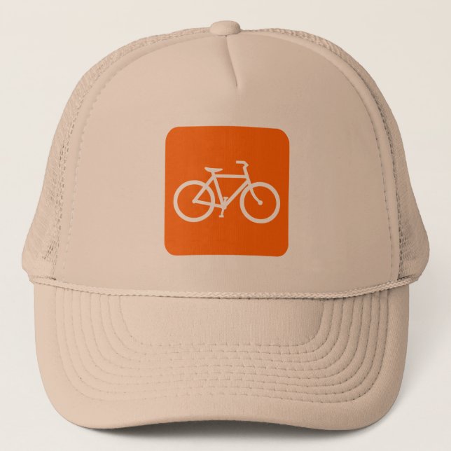 Fahrradzeichen - weiß truckerkappe (Vorderseite)
