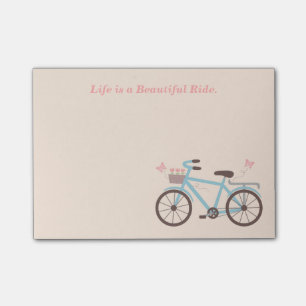 Fahrradzitat Das Leben ist eine schöne Reise Post-it Klebezettel
