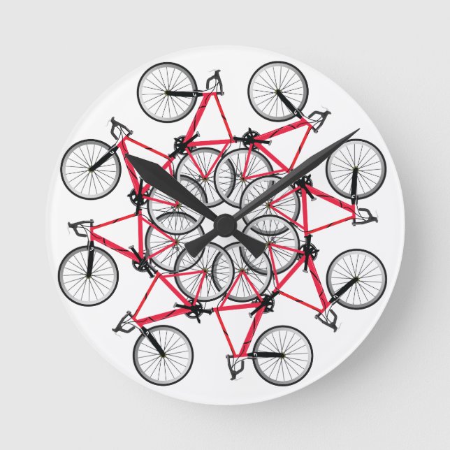 Fahrradzyklus Runde Wanduhr (Vorderseite)