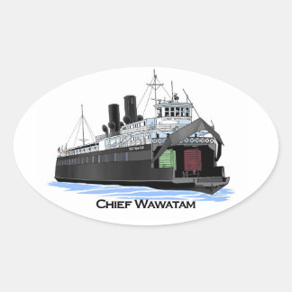 Fährschiff Great Lakes Chief Wawatam Ovaler Aufkleber