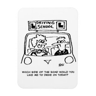 Fahrstunde - Auf welcher Seite der Straße? Magnet