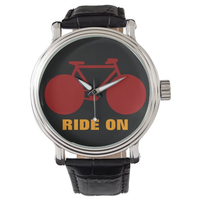 "Fahrt auf" Fahrradidee Armbanduhr (Vorderseite)