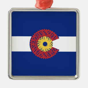 Fahrt Colorado (Fahrradkassette) Silbernes Ornament
