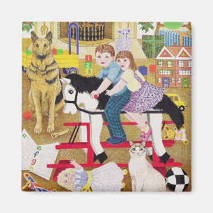 Fahrt-ein-Hahn-Pferd Magnet