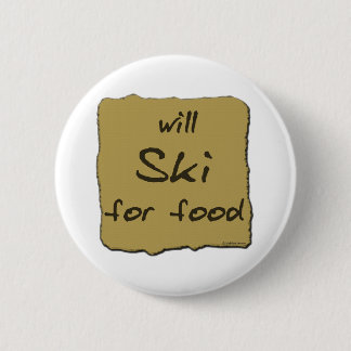 Fährt für Nahrung Ski Button