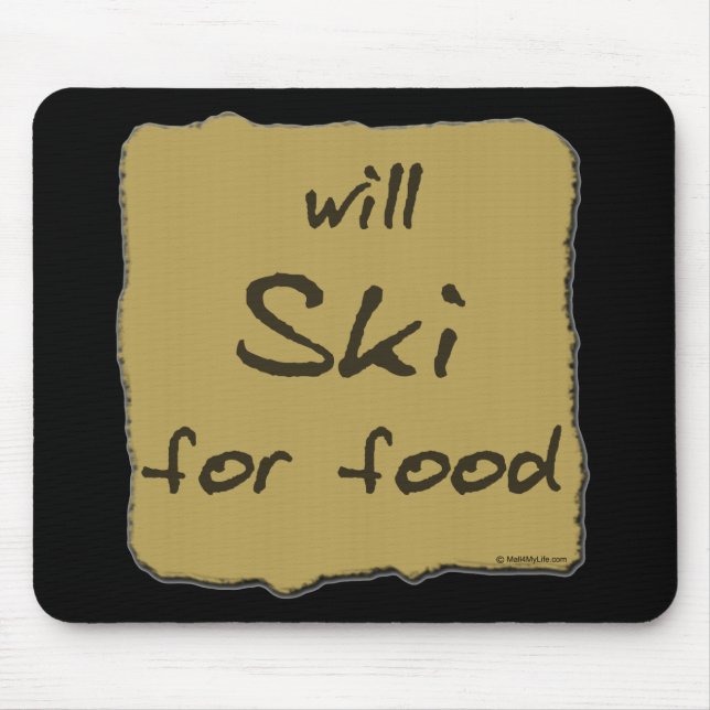 Fährt für Nahrung Ski Mousepad (Vorne)