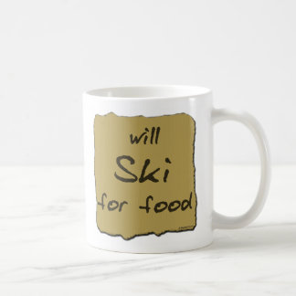 Fährt für Nahrung Ski Tasse