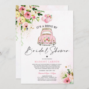 Fahrt mit Bridal Dusche Einladung Rosa Blüte