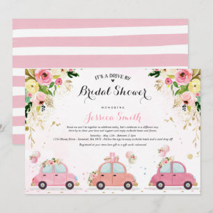 Fahrt mit Bridal Dusche Einladung Rosa Blüte