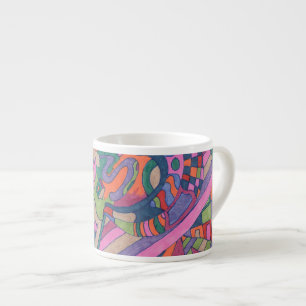 Fahrt mit dem Groovy Rainbow, abstrakt Espressotasse