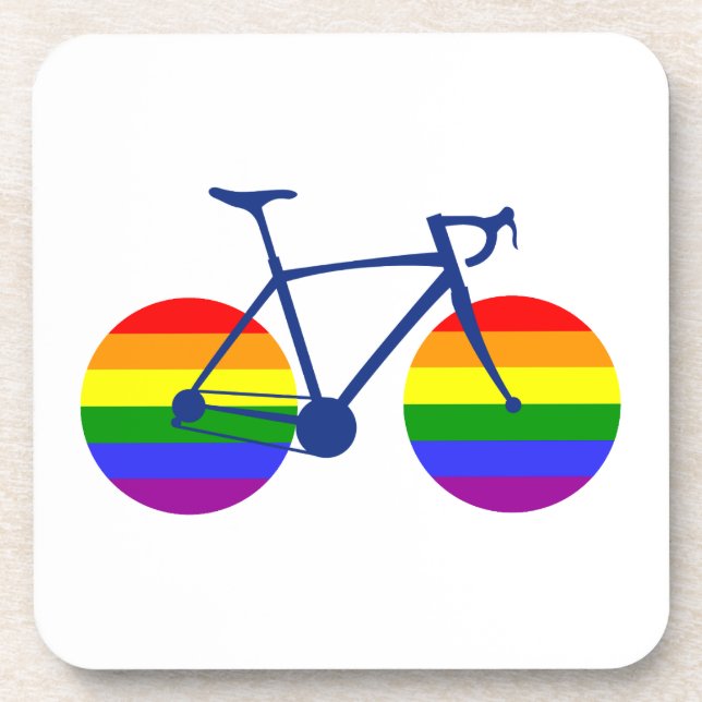 Fahrt mit dem Pride Bike Getränkeuntersetzer (Vorderseite)