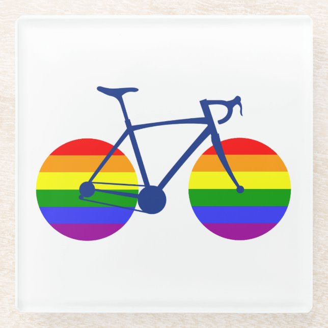Fahrt mit dem Pride Bike Glasuntersetzer (Vorderseite)