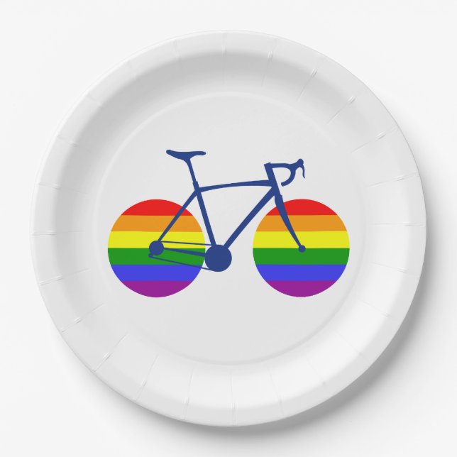 Fahrt mit dem Pride Bike Pappteller (Vorderseite)