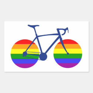 Fahrt mit dem Pride Bike Rechteckiger Aufkleber