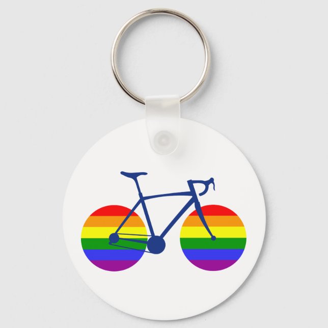 Fahrt mit dem Pride Bike Schlüsselanhänger (Rückseite)