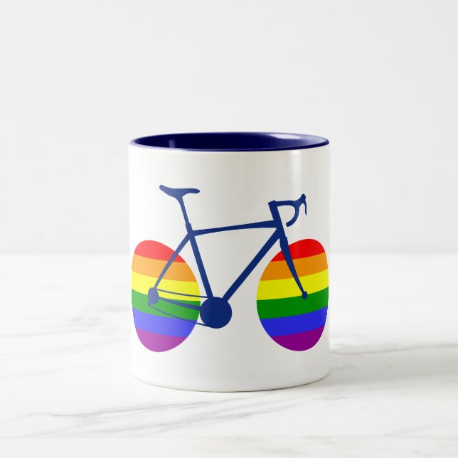 Fahrt mit dem Pride Bike Zweifarbige Tasse (Mittel)