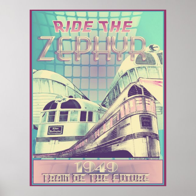 Fahrt mit dem Zephyr 1949 Zug des zukünftigen Post Poster (Vorne)