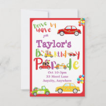 Fahrt mit der Einladungskarte zum Geburtstag