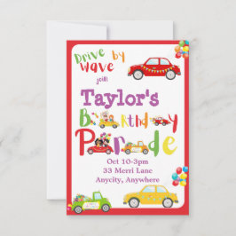 Fahrt mit der Einladungskarte zum Geburtstag