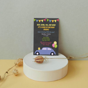 Fahrt mit der Geburtstagsparade Einladung