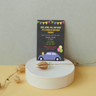 Fahrt mit der Geburtstagsparade Einladung