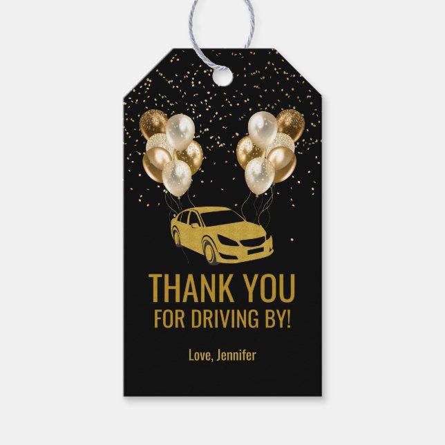 Fahrt mit der Geburtstagsparade Geschenkanhänger (Vorderseite)