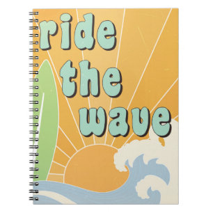Fahrt mit der Welle Inspiration Surf Themed Positi Notizblock