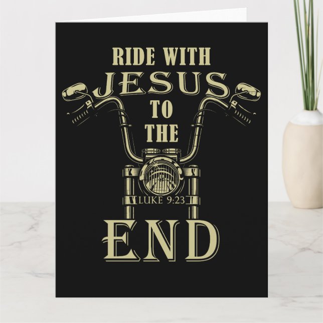 Fahrt mit Jesus - Motorrad Christlich Faith Biker Dankeskarte (Vorderseite)