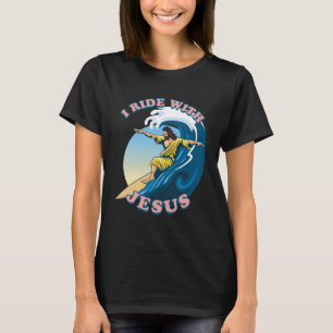 Fahrt mit Jesus Surfen Jesus Illustration T-Shirt